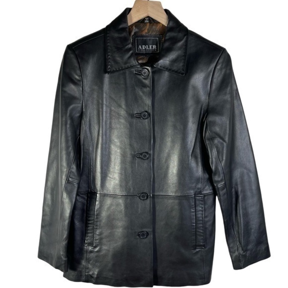 Vintage ADLER COLLECTION Women’s Genuine Leather Jacket Top Size M Color Black